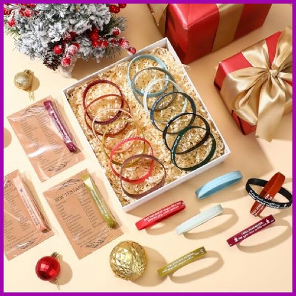 36 Silicone Bible Verse Bracelets with Prayer Cards Church Bulk Set - Picture 6 of 7